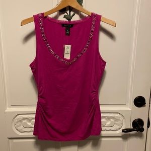 WHBM V Neck Ruched Top M
